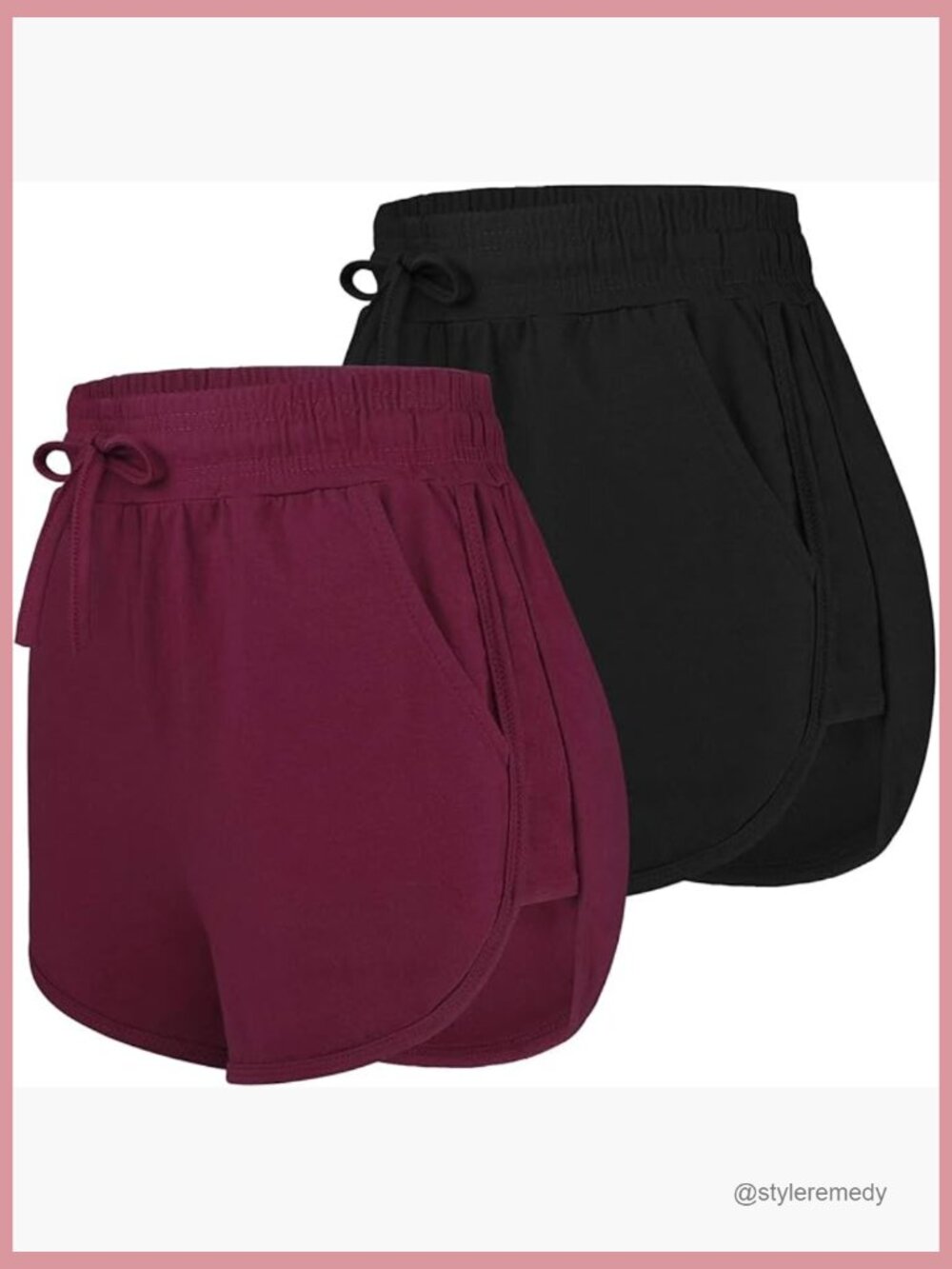 Cotton Yoga Shorts with Pockets High Rise Loose Fit Athletic Running Gym - Picture 1 of 7